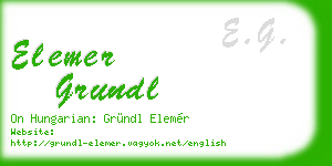 elemer grundl business card