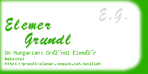 elemer grundl business card